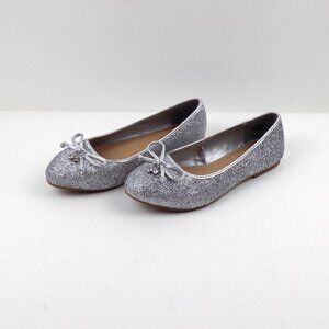 Torrid Ballet Flats Shoes Size 9 Bow & Gem Accent Silver Glitter